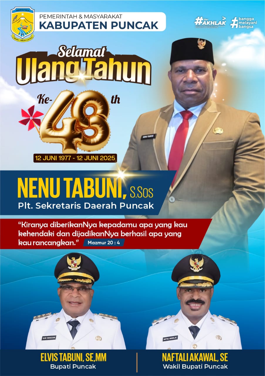 Selamat Ulang Tahun kepada Bapak Pelaksana Tugas Sekretaris Daerah Puncak Ke-48